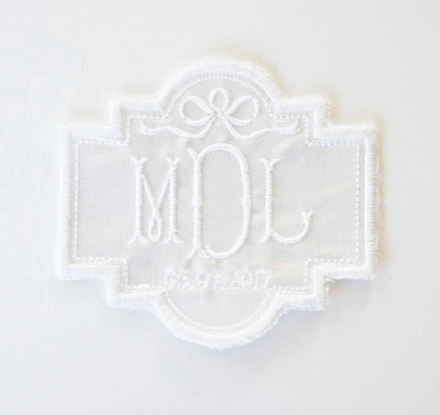 Embroidered Monogram On Wedding Dress