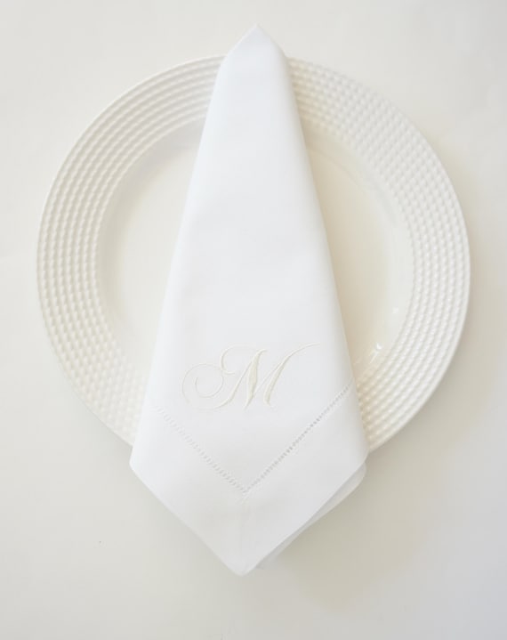 SCRIPT FONT COLLECTION of Monogram Fonts, Gardenia font shown, Personalized Napkins, Personalized Wedding Napkins, towels