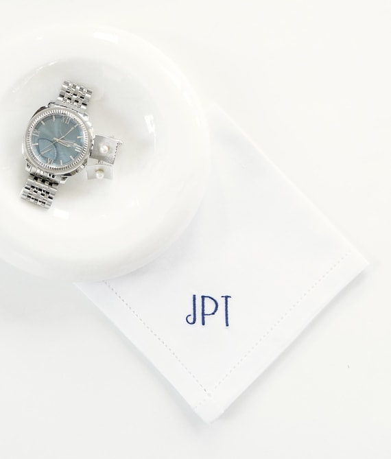 NEW YORKER font Embroidered Monogrammed Handkerchief, Father of the Bride | Personalized Wedding Handkerchief | embroidered hankies