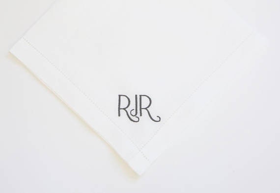 MENS NEW YORKER font Embroidered Monogrammed Handkerchief, Father of the Bride | Personalized Wedding Handkerchief | embroidered hankies