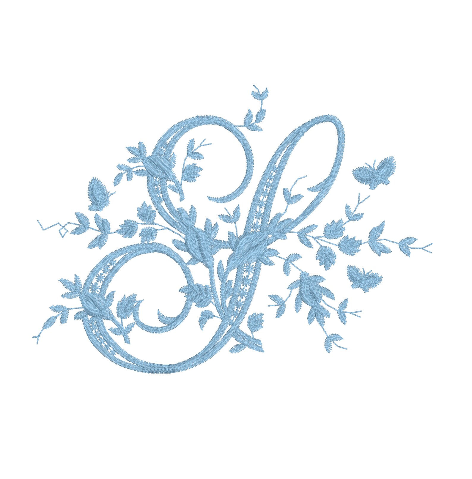 VINTAGE FONT With BUTTERFLIES Embroidered Monogrammed Etsy