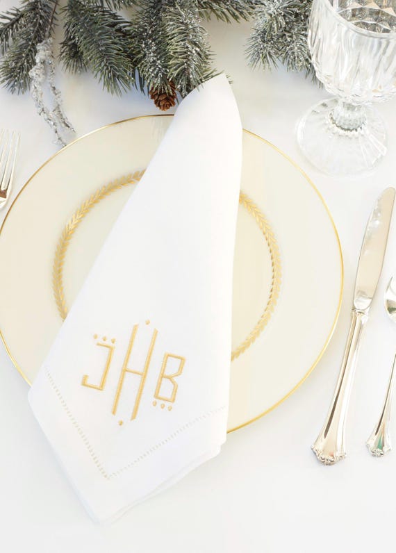 BLACK TIE FONT Monogrammed Embroidered Personalized Napkins, Personalized Cocktail Napkins, Personalized Wedding Napkins, towels