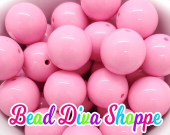 20mm-  BUBBLEGUM PINK Solid Beads - Bubblegum - Round Acrylic Beads for DIY and Jewelry Making Supplies