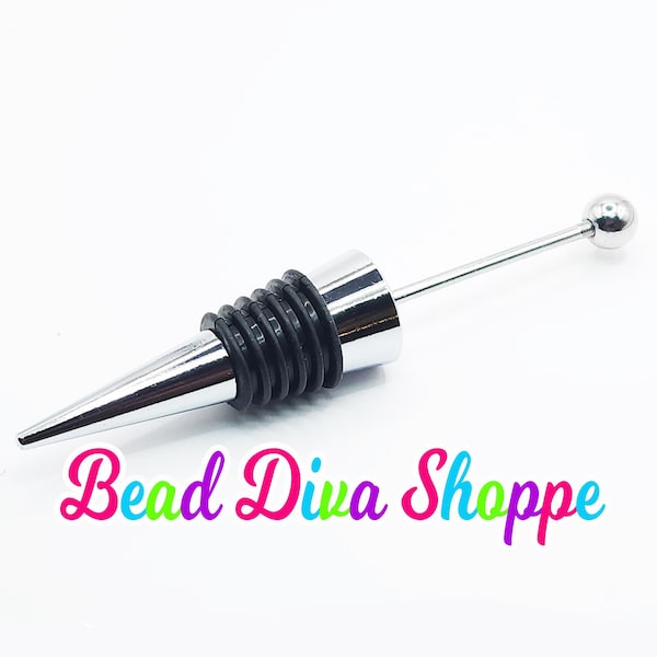 BEADABLE WINE STOPPER - Silver - Diy - Wine Lover Gift