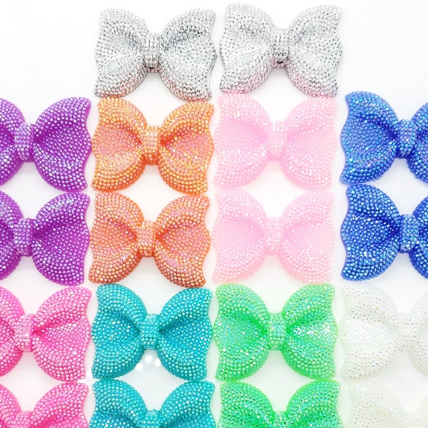 54x42mm- ADORABLE Bubblegum AB Bow Beads - Bubblegum - Acrylic Beads for DIY and Jewelry Making Supplies