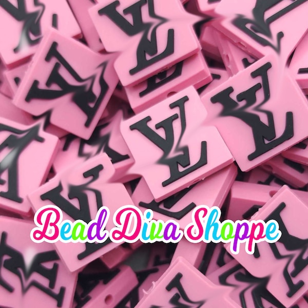 Set of 2 - 30mm X 30mm - PINK CLASS - Focal Silicone Beads - for Diy - Craft - Jewelry Making Supplies