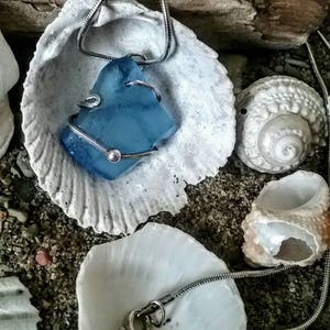 Authentic Handcrafted Beach Glass Necklaces Wrapped in Genuine Stirling Silver  - Choice of Colors!!