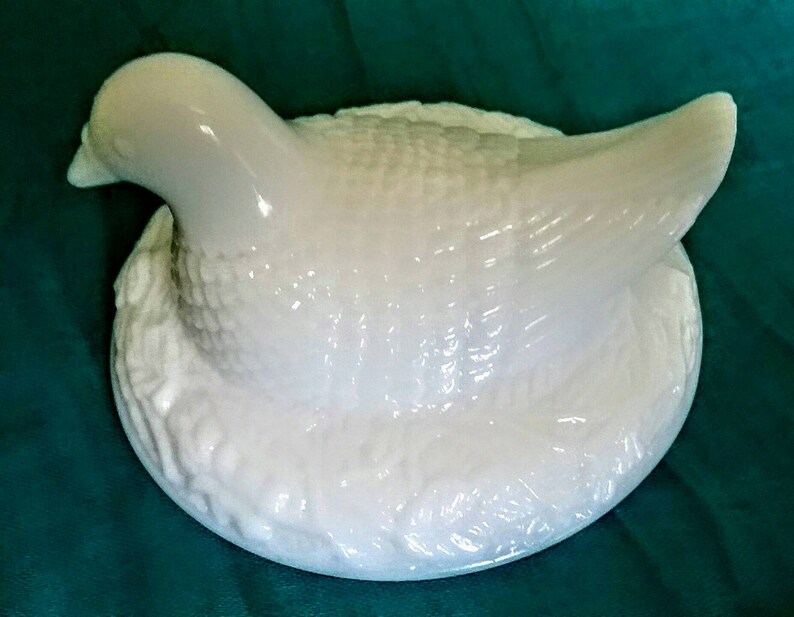 Vintage Avon Milk Glass HEN ON NEST Covered Candy Dish 12 Etsy