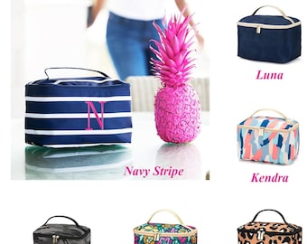 Personalized Cosmetic Bag Woman, Monogram Makeup Bag, Train Case, Toiletry Bag, Large Cosmetic Case, Custom Makeup Bag, Bridesmaids Gifts