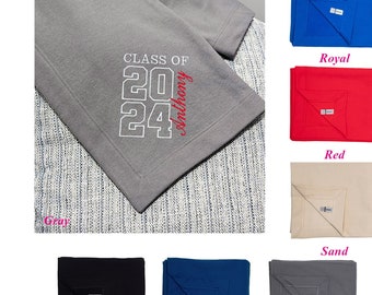 Graduation Blanket, Personalized Blanket, Personalized Graduation Gift, Custom Name Graduation Blanket, 2024 Graduation, Stadium Blanket