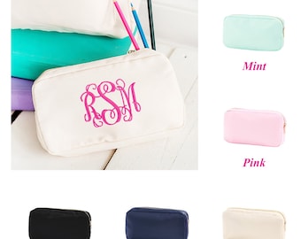 Personalized Pencil Pouch, Monogram Pencil Box, Personalized Pencil Bag for Kids, Cute Pencil Case, Back to School, Zippered Pencil Pouch,