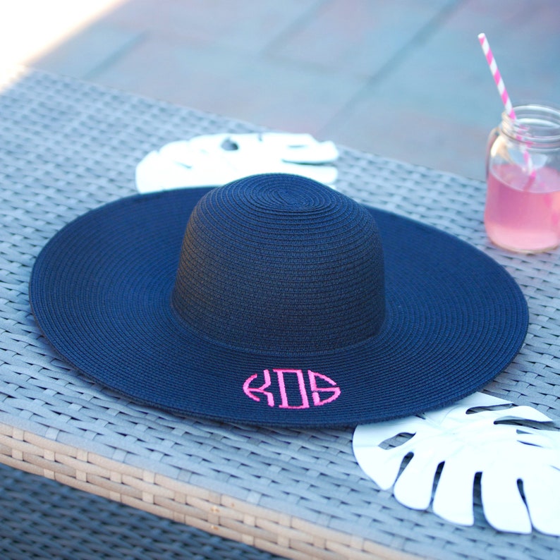 Personalized Beach Hat, Monogram Beach Hat, Floppy Beach Hat, Beach Hat, Straw Hat, Sun Hat, Floppy Sun Hat, Bride Floppy Hat, Derby Hat image 9