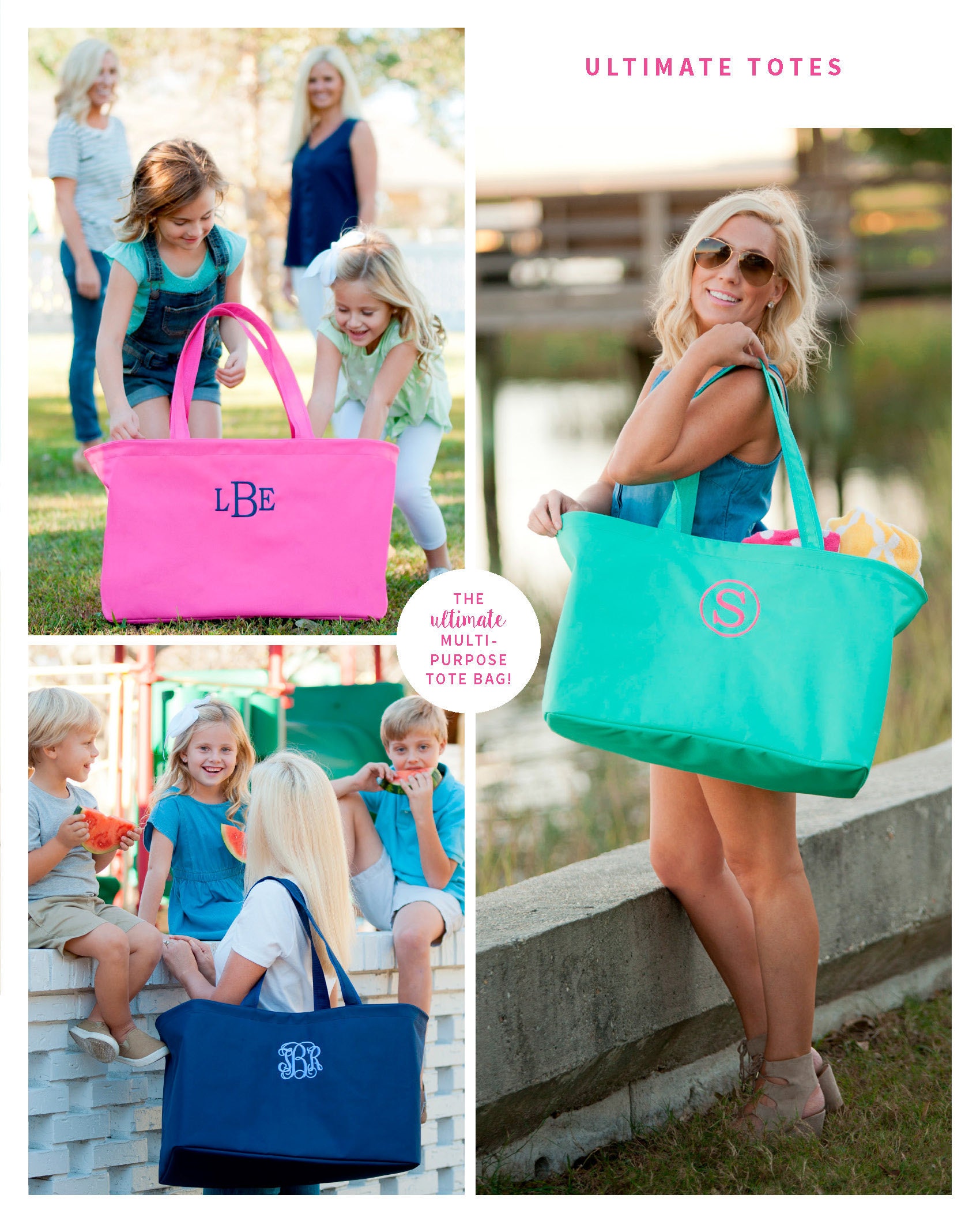 extra large monogrammed beach bag