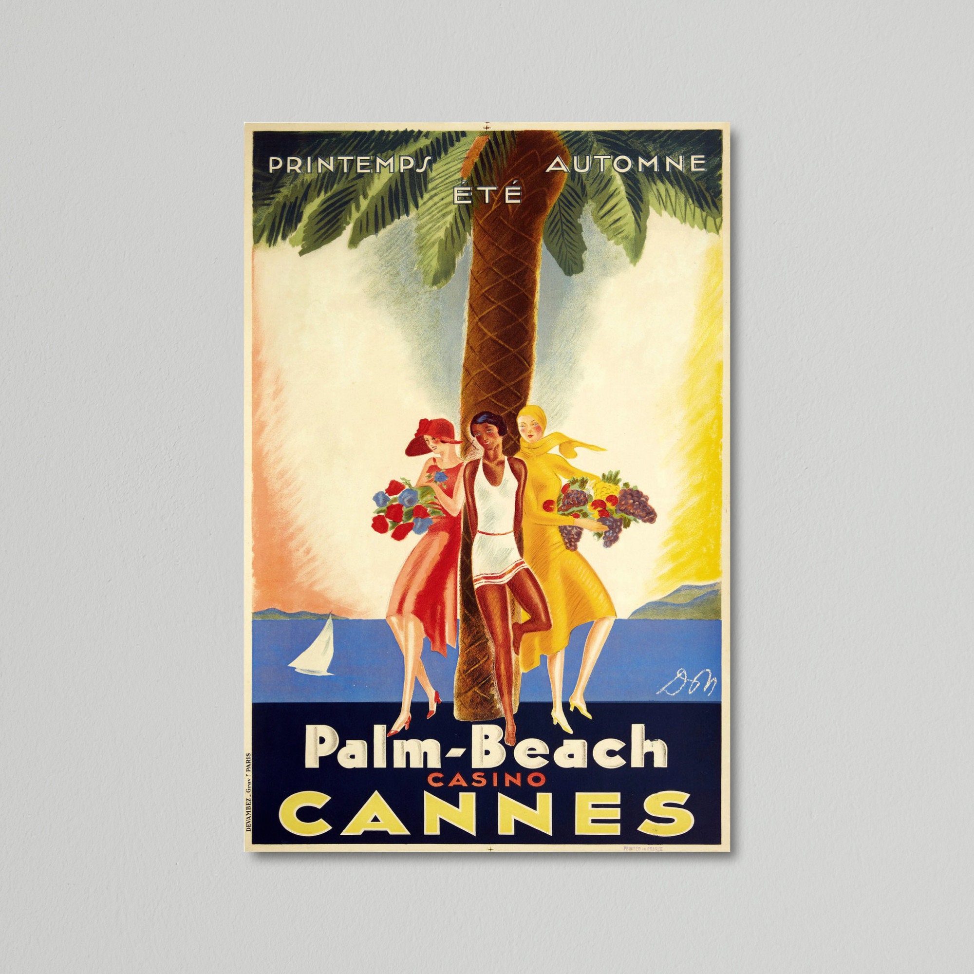 Vintage Travel Poster - Cannes Palm Beach Casino 1935 by Don Jean