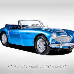 Classic Cars - 1964 Austin Healy 3000 Mark II - Blue - Print