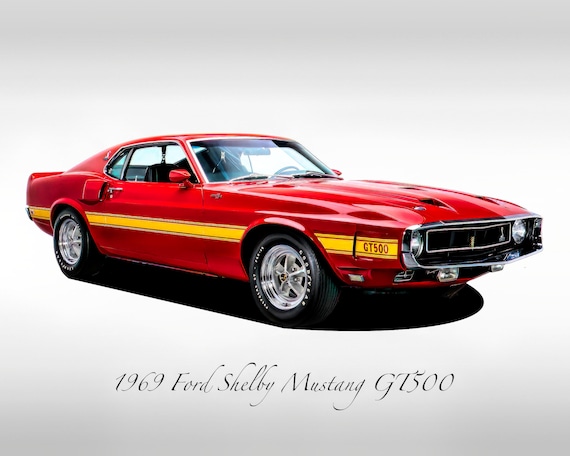 Classic Cars - 1969 Ford Shelby Mustang GT500 - Candy Apple Red