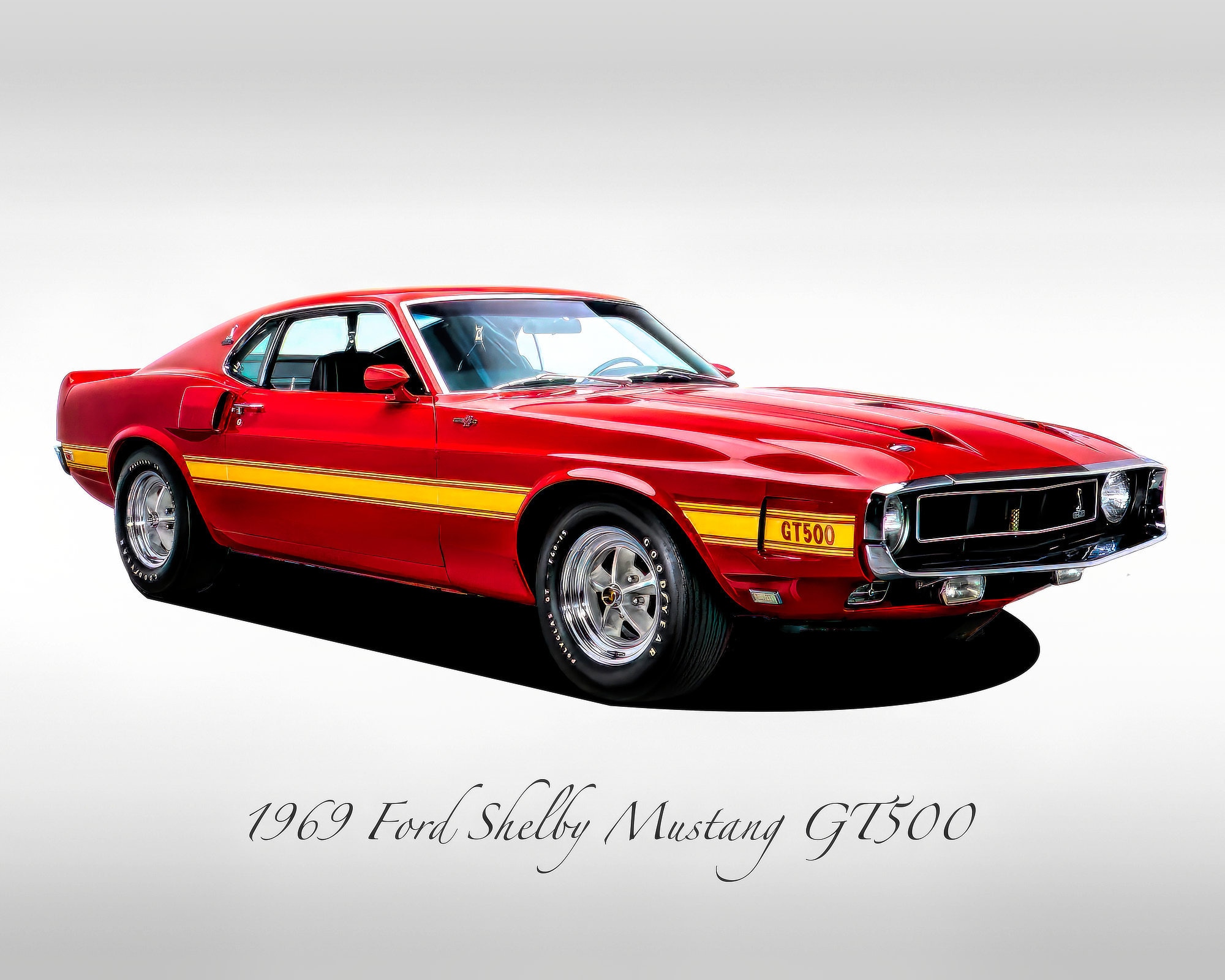 Classic Cars - 1969 Ford Shelby Mustang GT500 - Candy Apple Red
