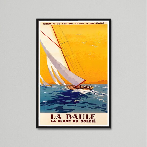 Vintage Travel Poster - Brittany, France, La Baule - the Beach of
