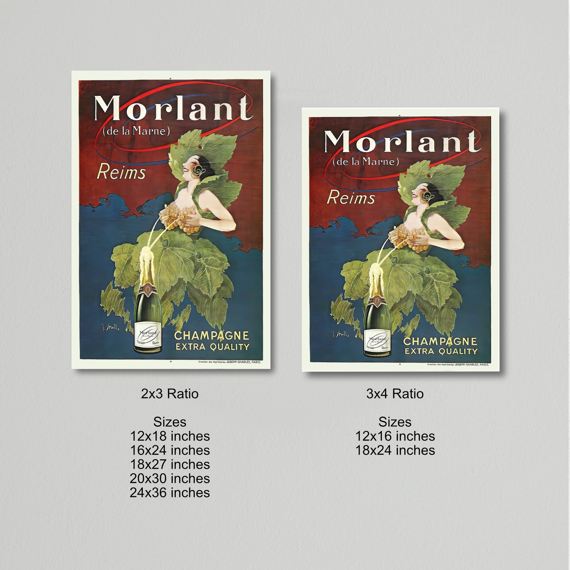 Affiche Publicitaire Champagne Morlant de la Marne 1930