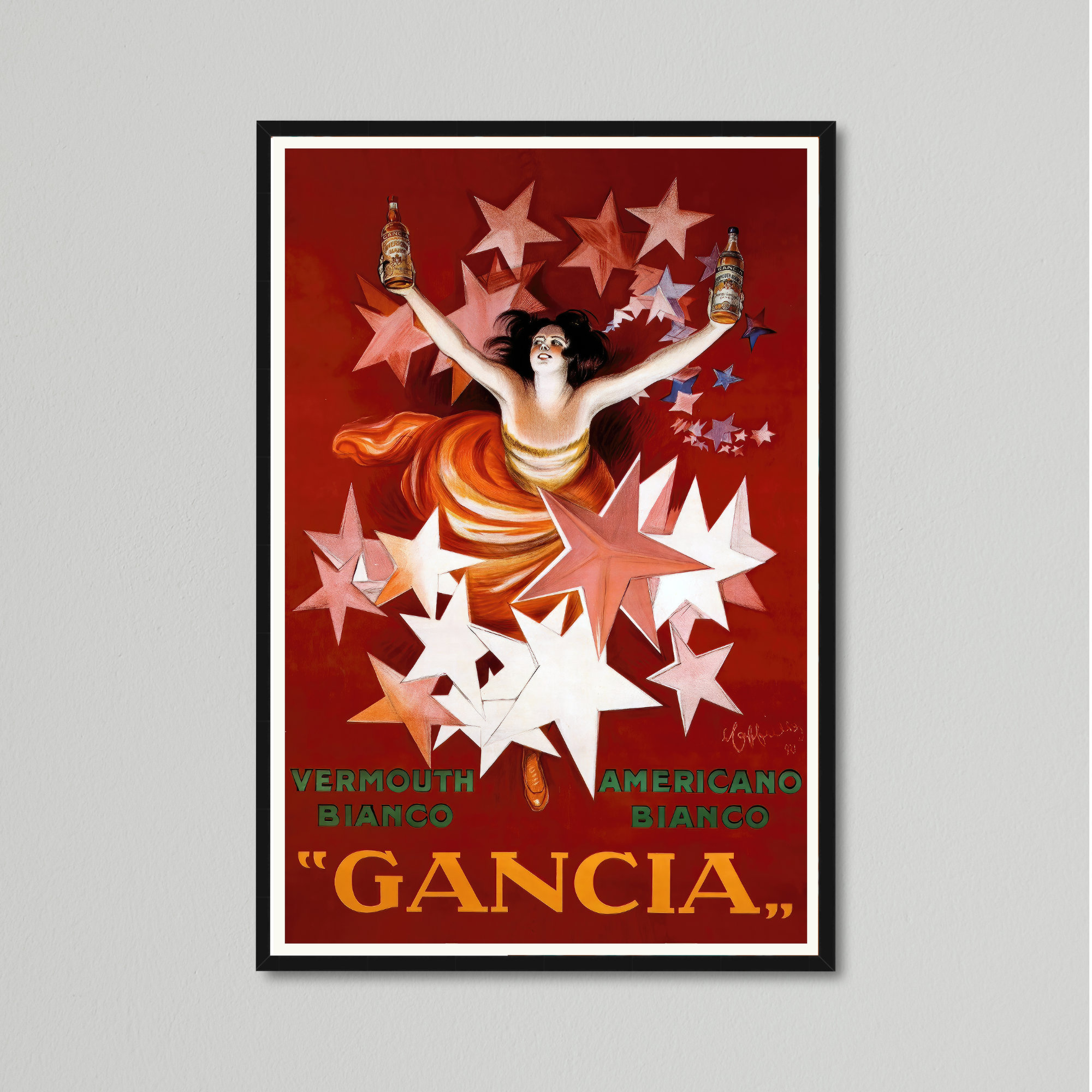 Vintage Food & Drink Poster, Gancia Vermouth Americano Bianco by