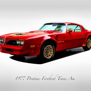 Classic Cars - 1977 Pontiac Firebird Trans Am Buccaneer Red - Print