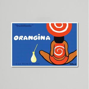 Vintage Drink Poster, Orangina Fruittillante by Bernard Villemot
