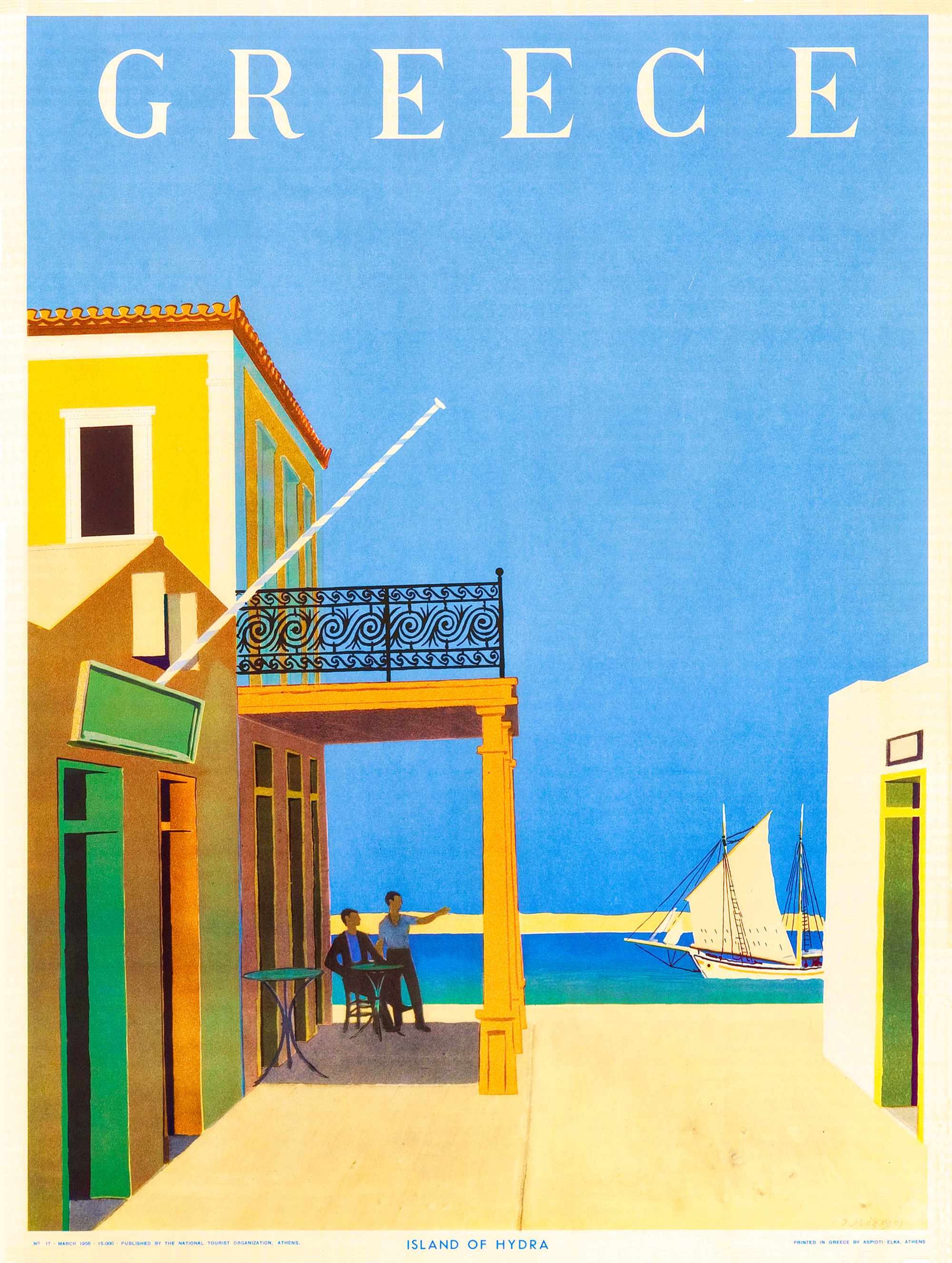 Greece Island Hydra Vintage World Travel Art Poster Print 