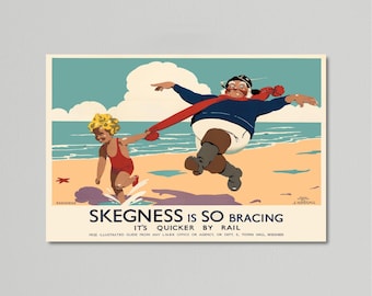 Vintage Travel Poster - Skegness is so Bracing, by Frank Newbould