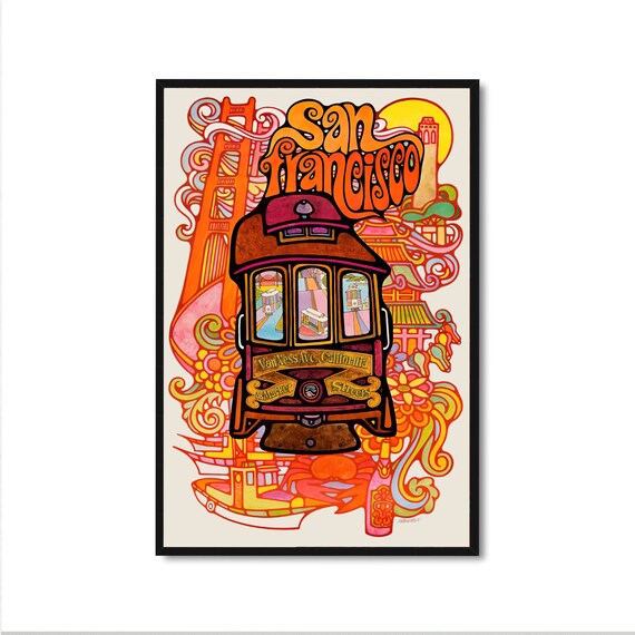 Vintage Travel Poster - San Francisco - Van Ness Ave, 1969, by