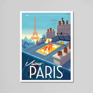 Vintage Travel Poster, Visitez Paris, France