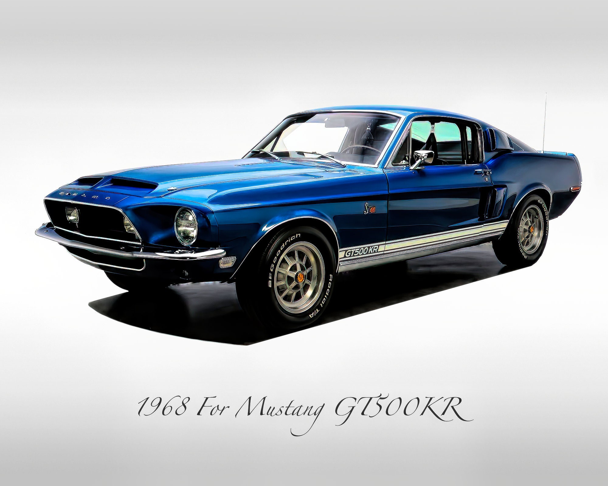 Classic Cars - 1968 Ford Mustang GT500KR Acapulco Blue - Muscle