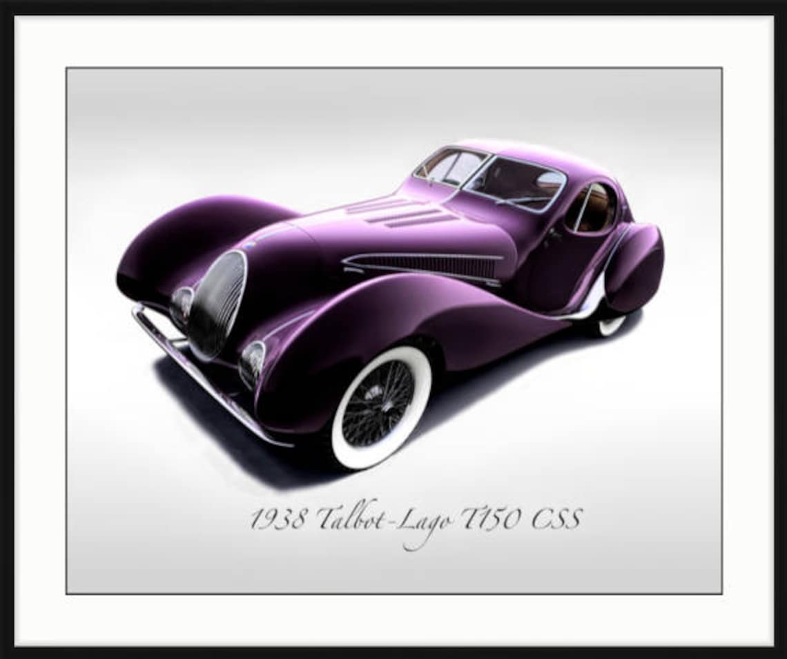 Classic Cars 1938 Talbot-lago T150C SS Print - Etsy