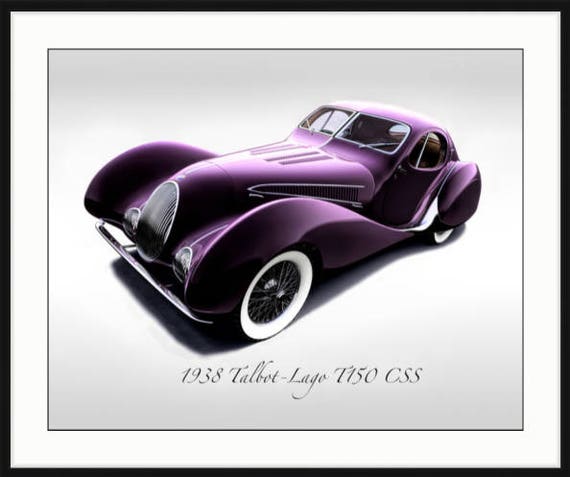 ポンポン様9【1983】タツノオトシゴ カルサイト？ Classic Cars - 1938 Talbot-lago T150C SS - Print - Etsy
