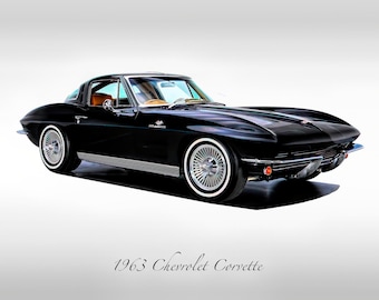 Classic Cars - 1963 Chevrolet Corvette in Tuxedo Black - Muscle Car
