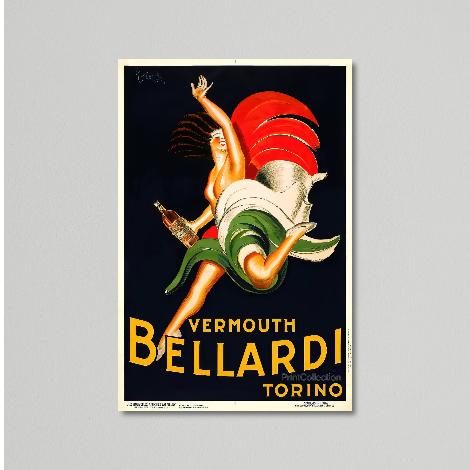 Vintage Food & Drink Poster, Vermouth Bellardi Torino by Leonetto