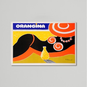 Vintage Drink Poster, Orangina Bikini by Bernard Villemot, 1978