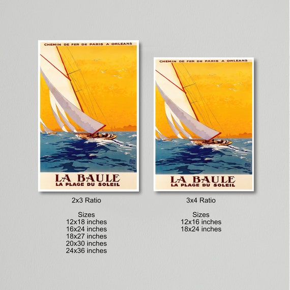 Vintage Travel Poster - Brittany, France, La Baule - the Beach of