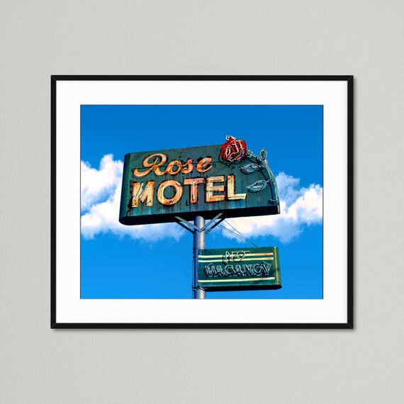 Rose Motel, Clarksville, Arkansas, Mid Century Neon Sign Print - Etsy
