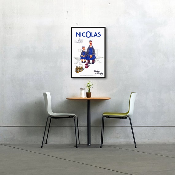 Affiche Vintage Nicolas Nectar Glou-Glou - Poster 45x60 Cm - Neuf - Marque PostersAndCo