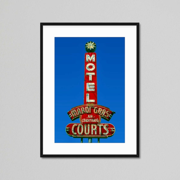 Mardi Gras Courts, , New Orleans Mid Century Neon Motel Sign Print