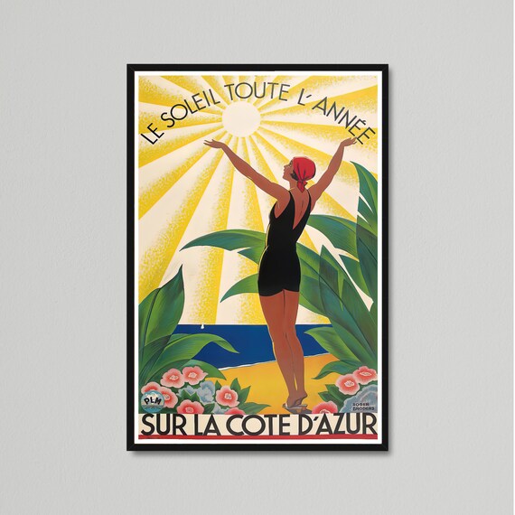 Vintage Cote D'azur Travel Poster by Roger Broders, 1931 - Etsy