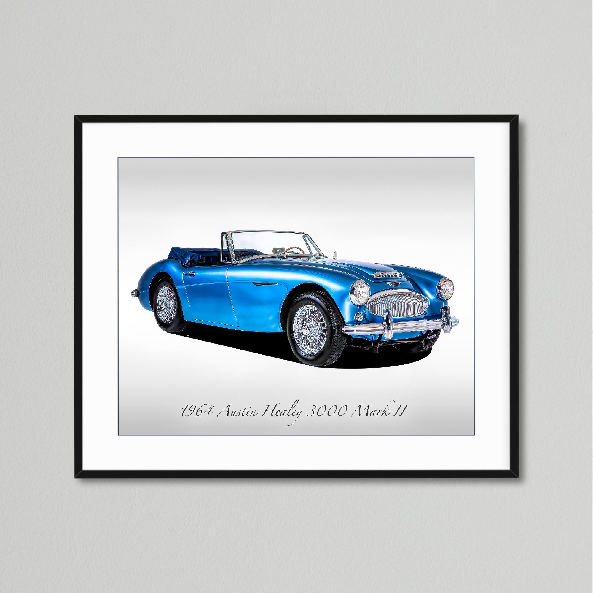 Classic Cars - 1964 Austin Healy 3000 Mark II - Blue - Print - Etsy