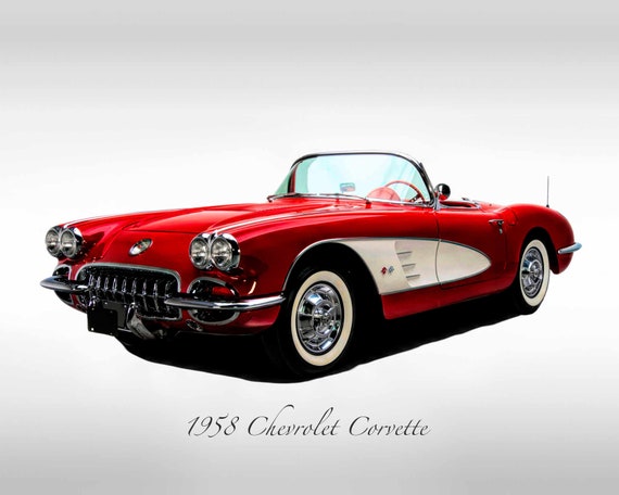 1958 Chevrolet Corvette Classic Car Print