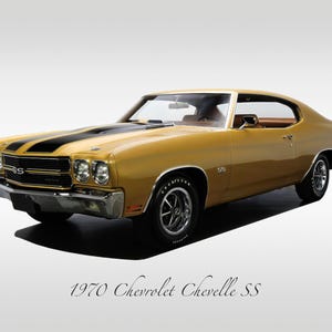 Classic Cars - 1970 Chevy Chevelle SS Champagne Gold - Muscle Car - Print