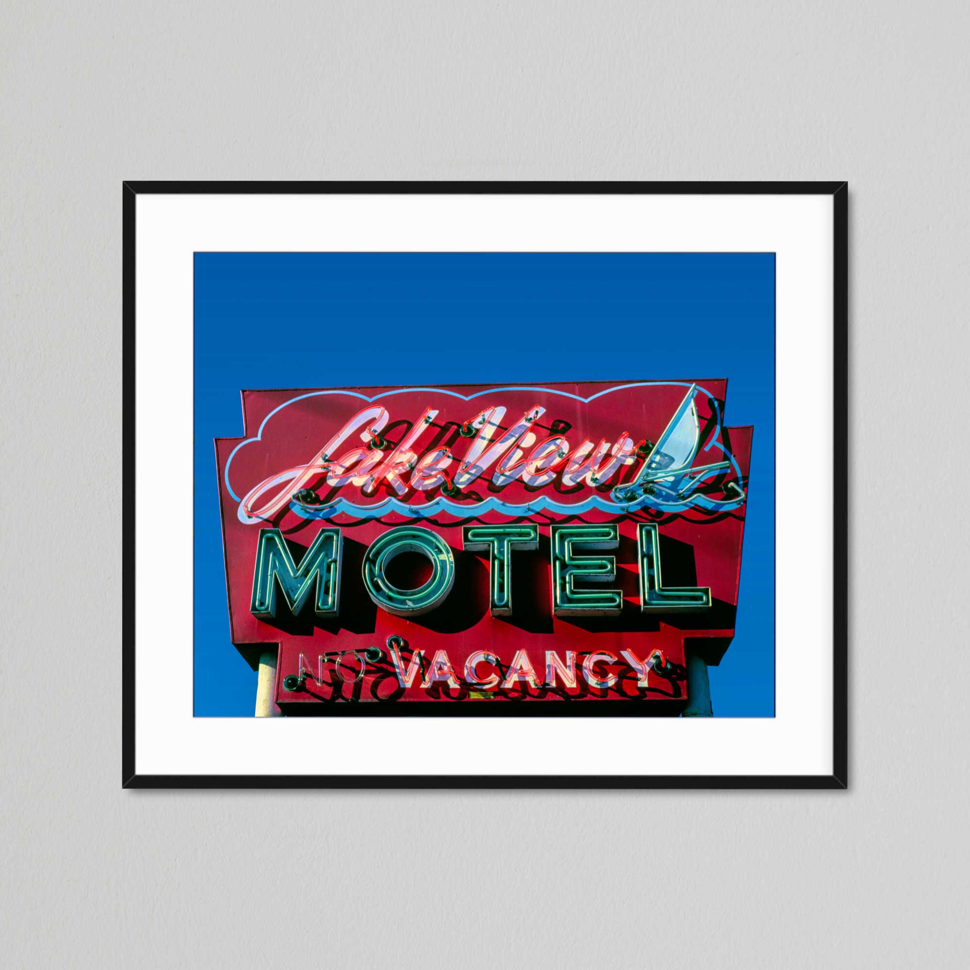 Lake View Motel, Shelburne, Vermont, Mid Century Vintage Neon Sign