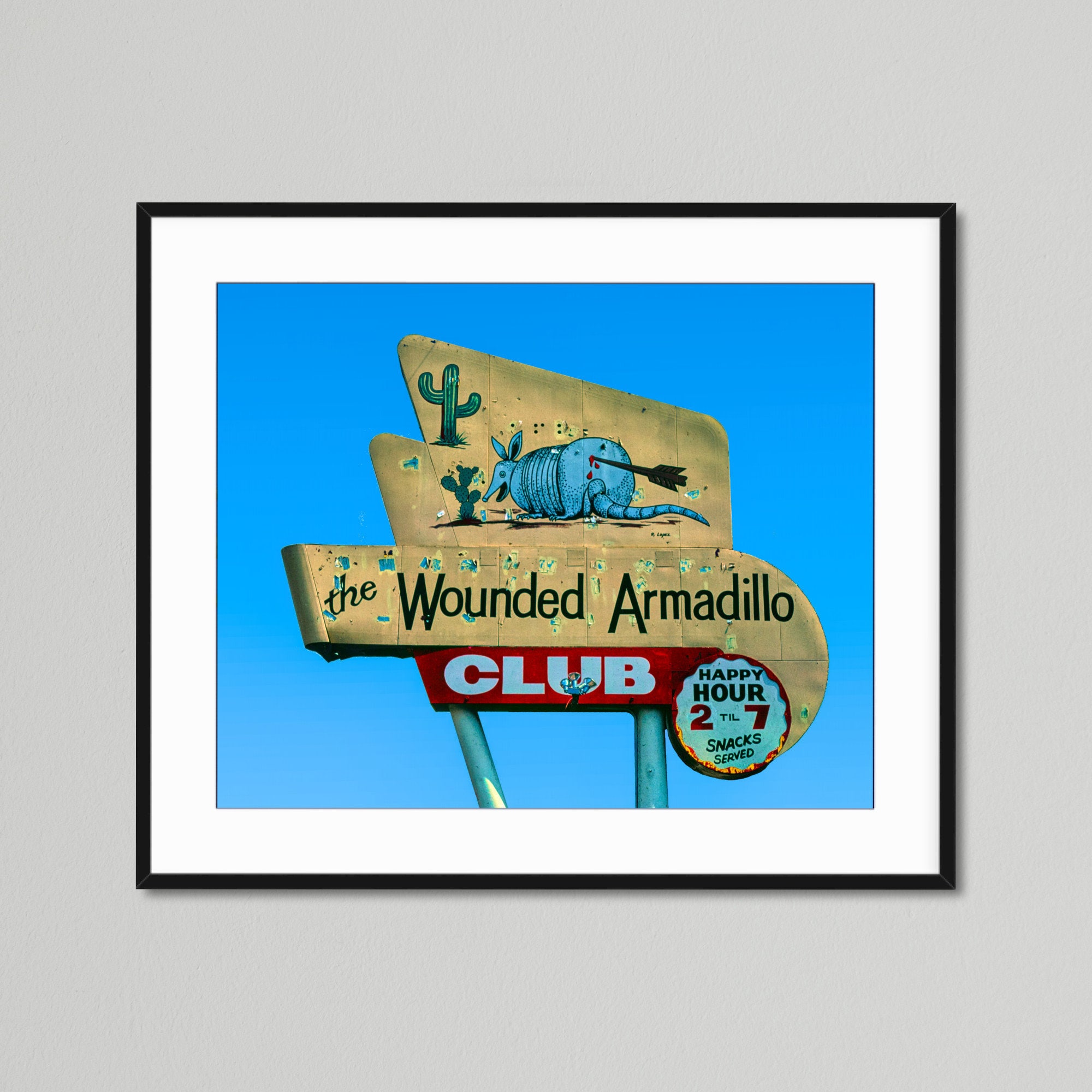 Deerts 'Beware Of Armadillo' 8x12 Inch Vintage Aluminum Metal Sign - Indoor/Outdoor Decor