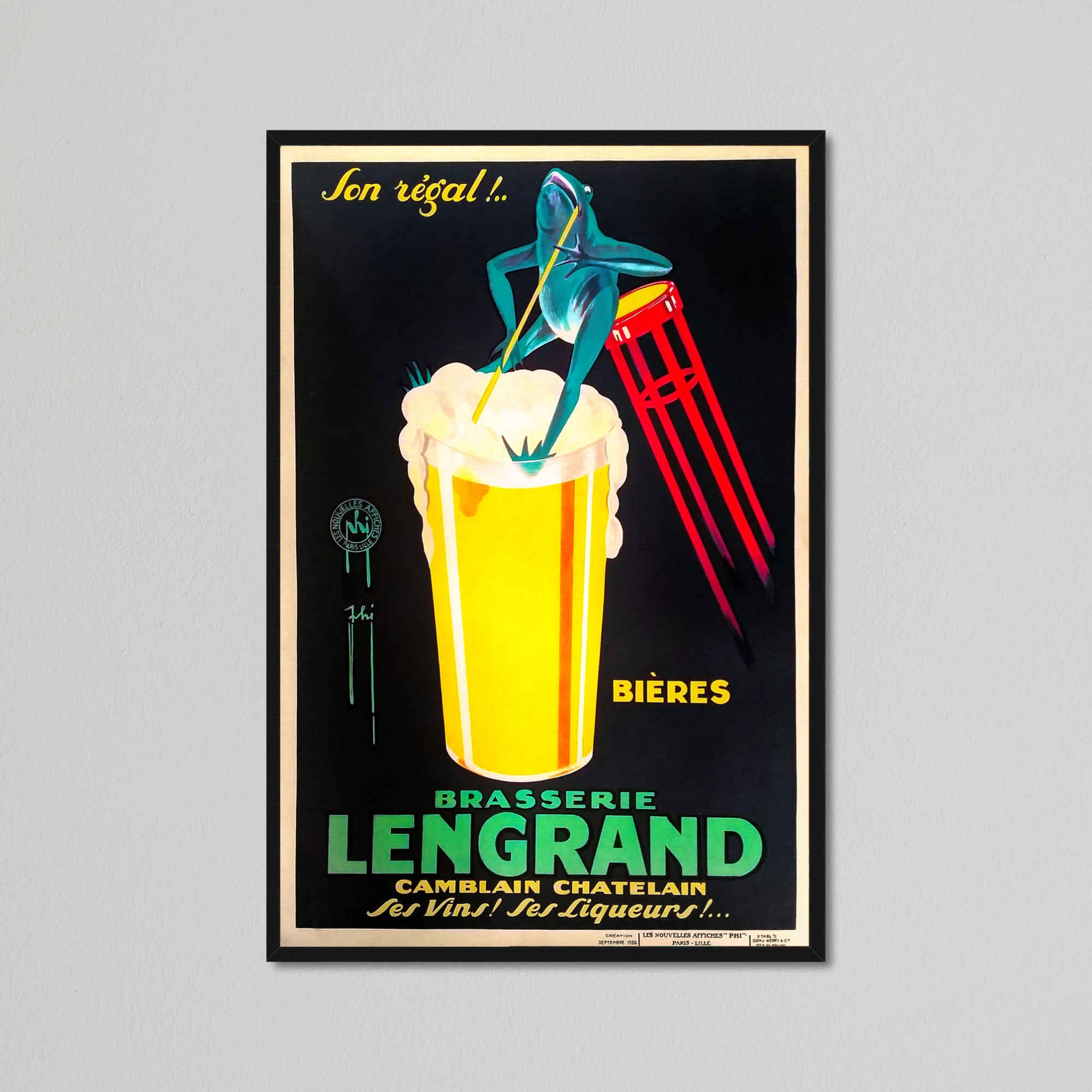 Vintage Beer Poster, Brasserie Lengrand by G Piana, 1926 - Etsy