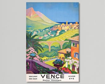 Vintage Travel Poster - Vence, France by Roger Broders