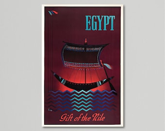 Vintage Travel Poster - Egypt, Gift of the Nile, 1950s by Isamael Azmy