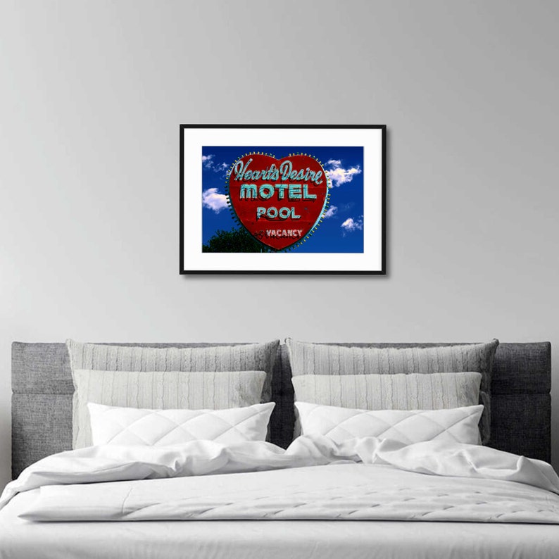 Florida Hearts Desire Motel Mid Century Vintage Neon Sign Print